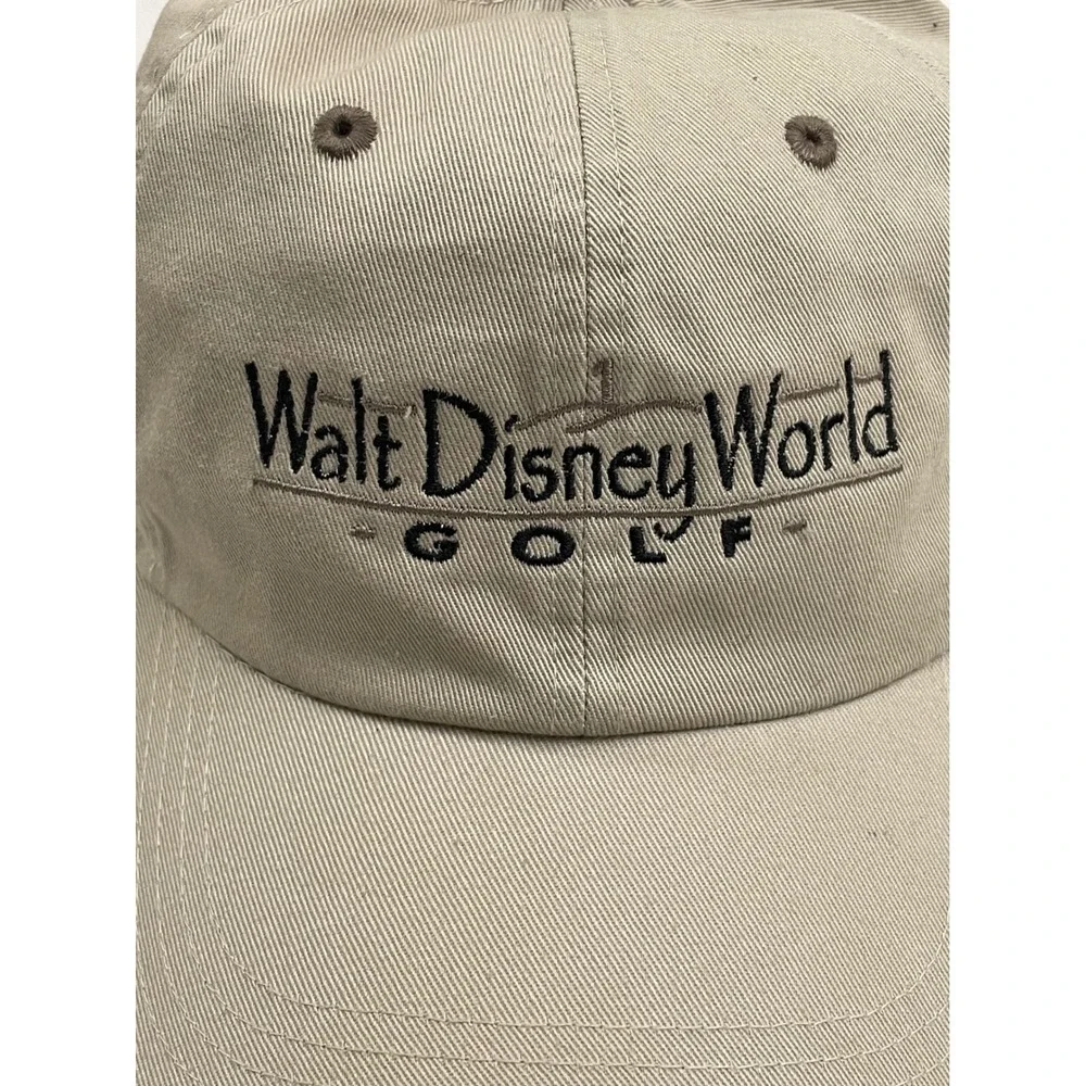 Vintage Walt Disney World Ahead Golf Hat Cap Beige NWOT